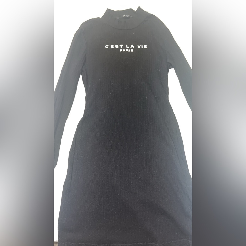 SHEIN long sleeve mini dress "C'est La Vie"